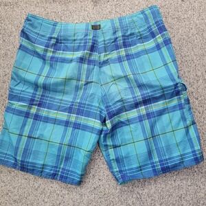 ONeill Plaid Board Shorts Men's Size 40 Blue Green Yellow Swim‎ Trunks